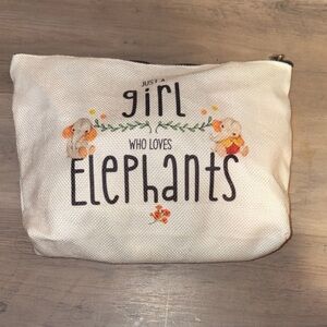 Elephant Print Cream Pouch